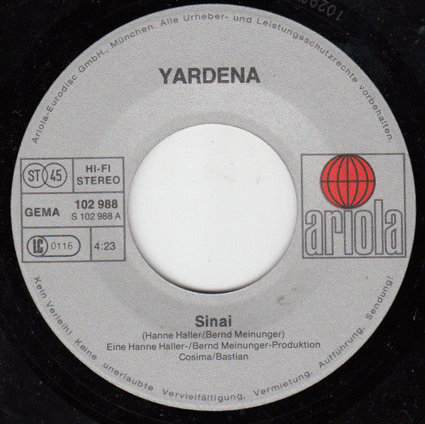 Yardena Arazi - Sinai (7") - Discogs image 3