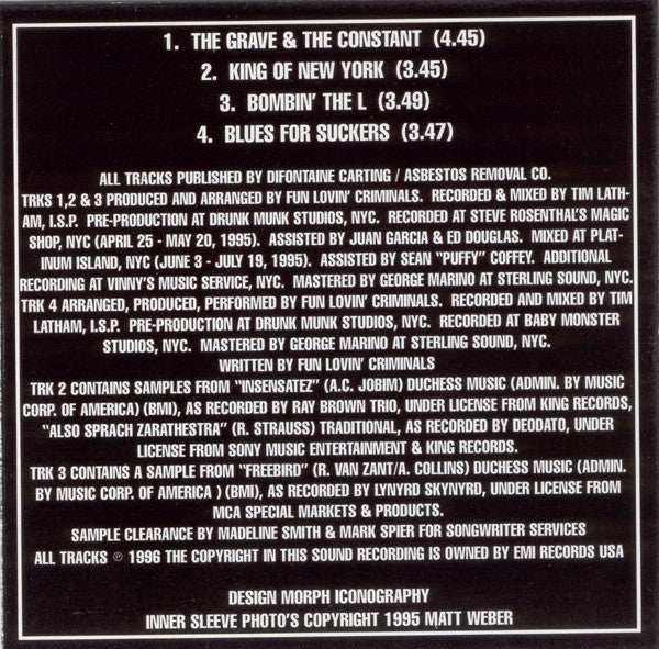 Fun Lovin' Criminals - The Grave And The Constant EP (CD) - Discogs image 3