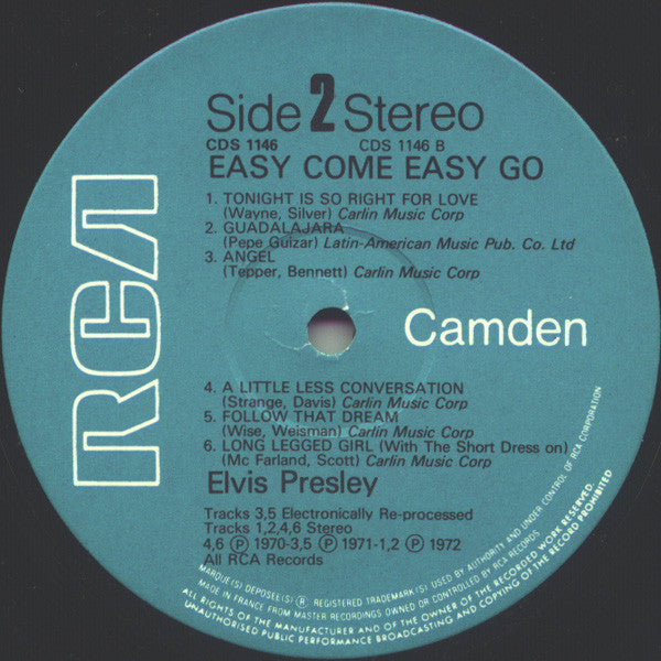 Elvis Presley - Easy Come, Easy Go (LP) - Discogs image 4