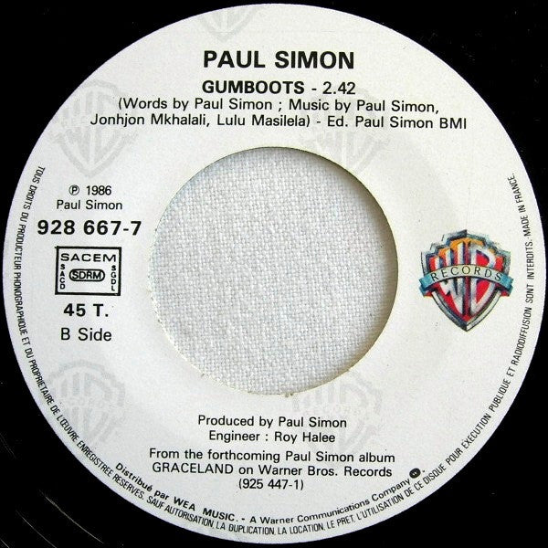 Paul Simon - You Can Call Me Al (7") - Discogs image 4