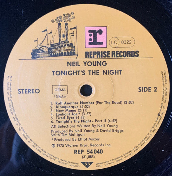 Neil Young - Tonight's The Night (LP) - Discogs image 5