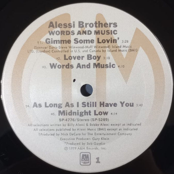 Alessi - Words And Music (LP) - Discogs image 5