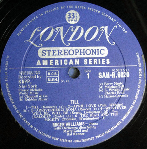Roger Williams (2) - Till (LP) - Discogs image 3
