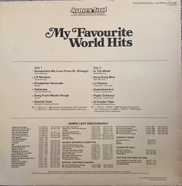 James Last - My Favourite World Hits (LP) - Discogs image 2