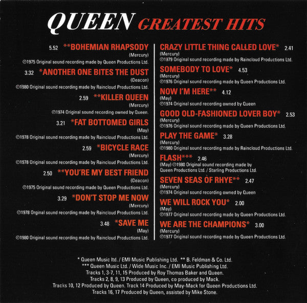 Queen - Greatest Hits (CD) - Discogs image 5