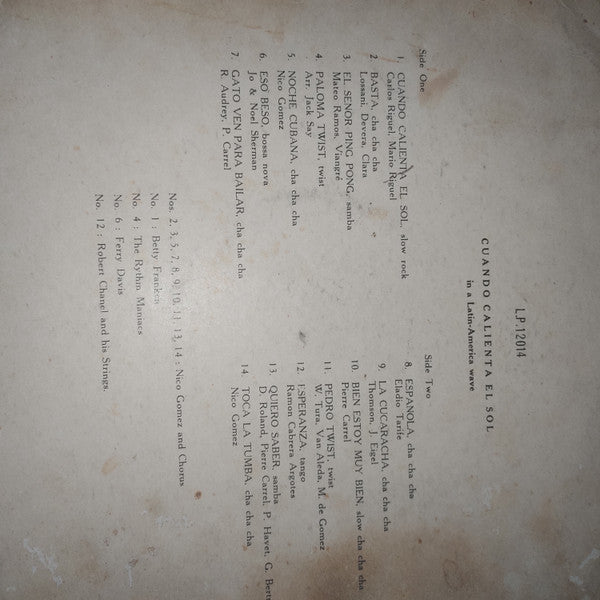Unknown artist - Cuando calienta El Sol (LP) - Discogs image 3