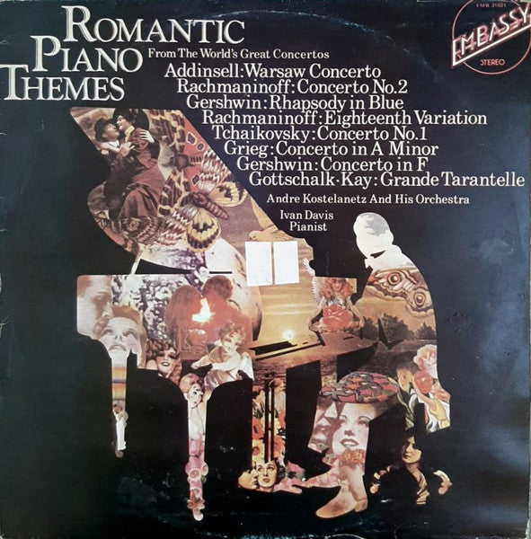 André Kostelanetz And His Orchestra - Ivan Davis (2) - Romantic Piano Themes (LP)