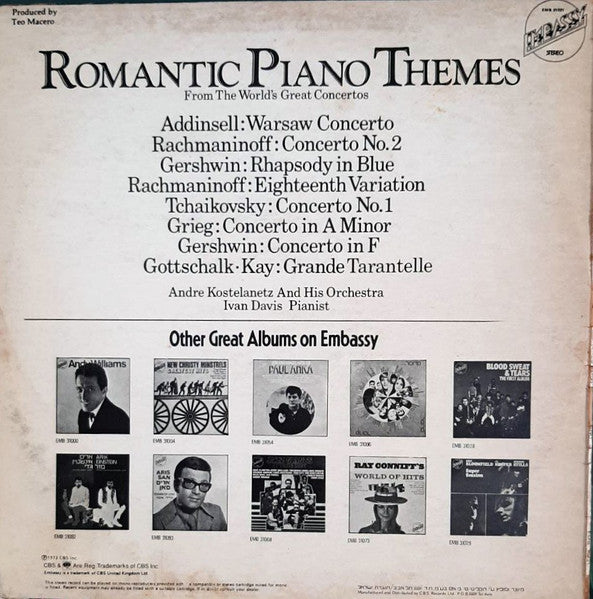 André Kostelanetz And His Orchestra - Ivan Davis (2) - Romantic Piano Themes (LP) - Discogs image 2