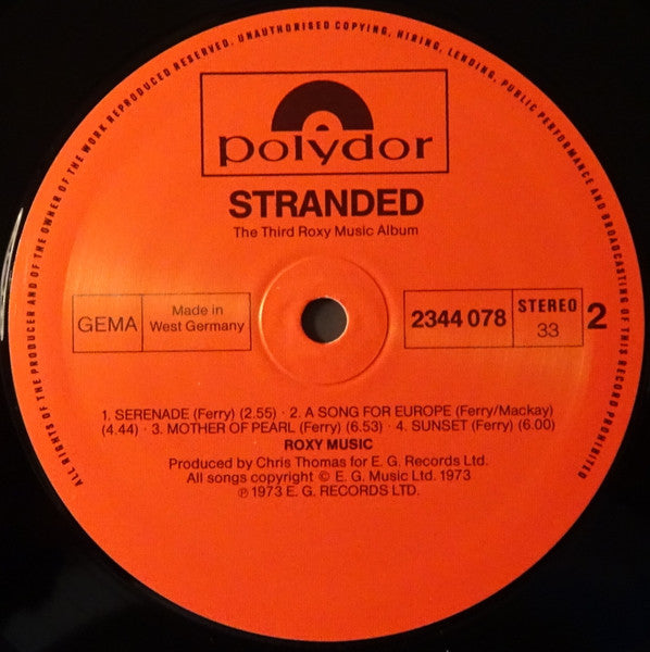 Roxy Music - Stranded (LP) - Discogs image 6