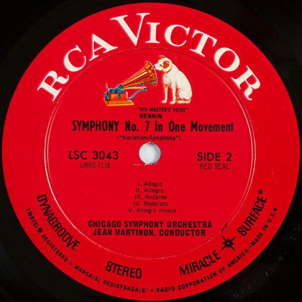 Jean Martinon / Peter Mennin, Jean Martinon, Chicago Symphony Orchestra - First Recordings - Symphony No. 4 ("Altitudes") / Symphony No. 7 ("Variation-Symphony") (LP) - Discogs image 4