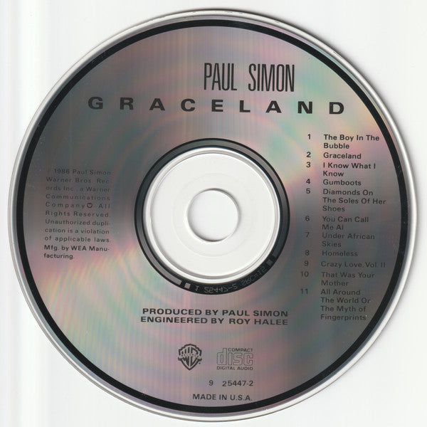 Paul Simon - Graceland (CD) - Discogs image 7