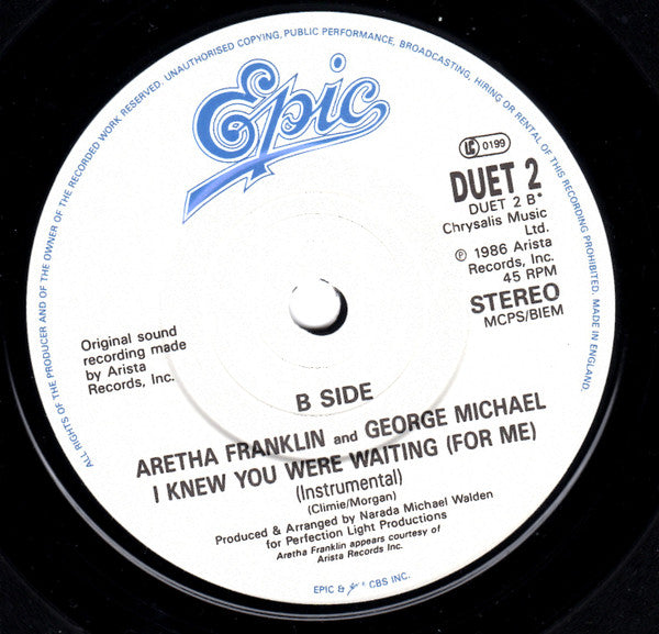 Aretha Franklin & George Michael - I Knew You Were Waiting (For Me) (7") - Discogs image 4