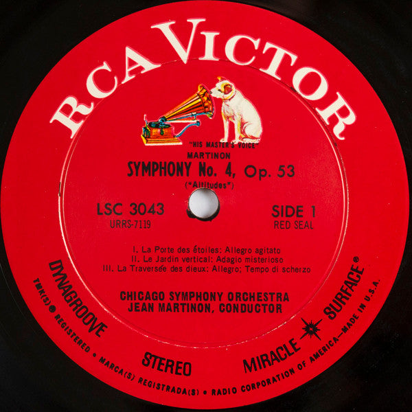 Jean Martinon / Peter Mennin, Jean Martinon, Chicago Symphony Orchestra - First Recordings - Symphony No. 4 ("Altitudes") / Symphony No. 7 ("Variation-Symphony") (LP) - Discogs image 3
