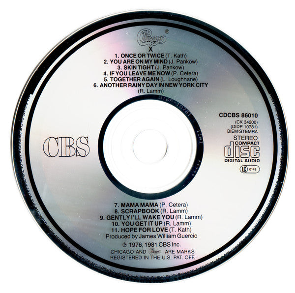 Chicago (2) - Chicago X (CD) - Discogs image 3