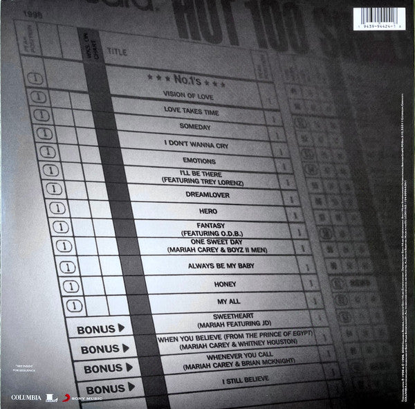 Mariah Carey - #1's (2xLP) - Discogs image 2