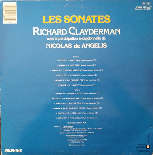 Richard Clayderman, Nicolas De Angelis - Les Sonates (LP) - Discogs image 2