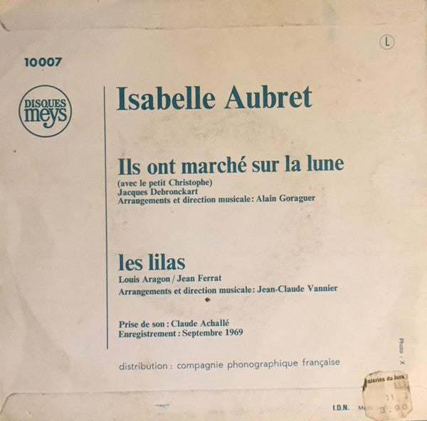 Isabelle Aubret - Ils Ont Marché Sur La Lune (7") - Discogs image 2