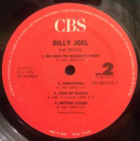 Billy Joel - The Bridge (LP) - Discogs image 4