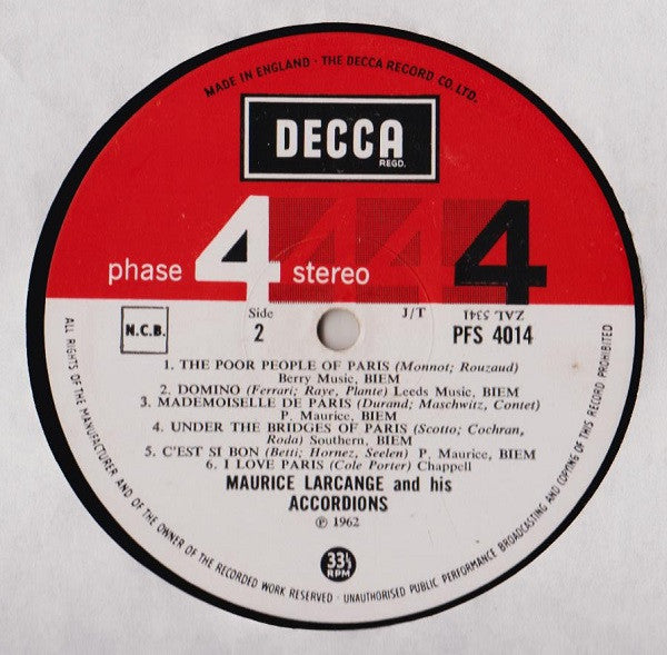 Maurice Larcange - Avec Moi A Paris (LP) - Discogs image 4