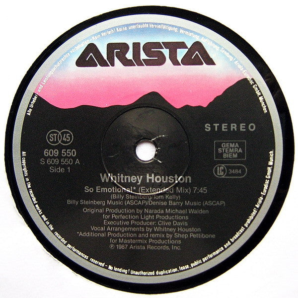 Whitney Houston - So Emotional (12") - Discogs image 3