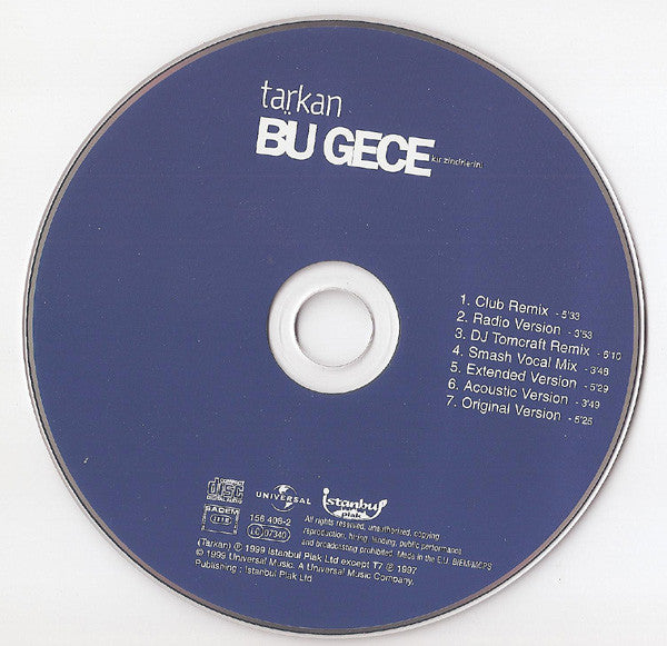 Tarkan - Bu Gece (Kir Zincirlerini) (CD) - Discogs image 6