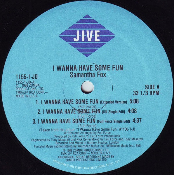 Samantha Fox - I Wanna Have Some Fun (12") - Discogs image 3