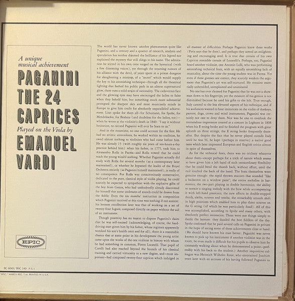 Niccolò Paganini, Emanuel Vardi - The 24 Caprices (2xLP) - Discogs image 2