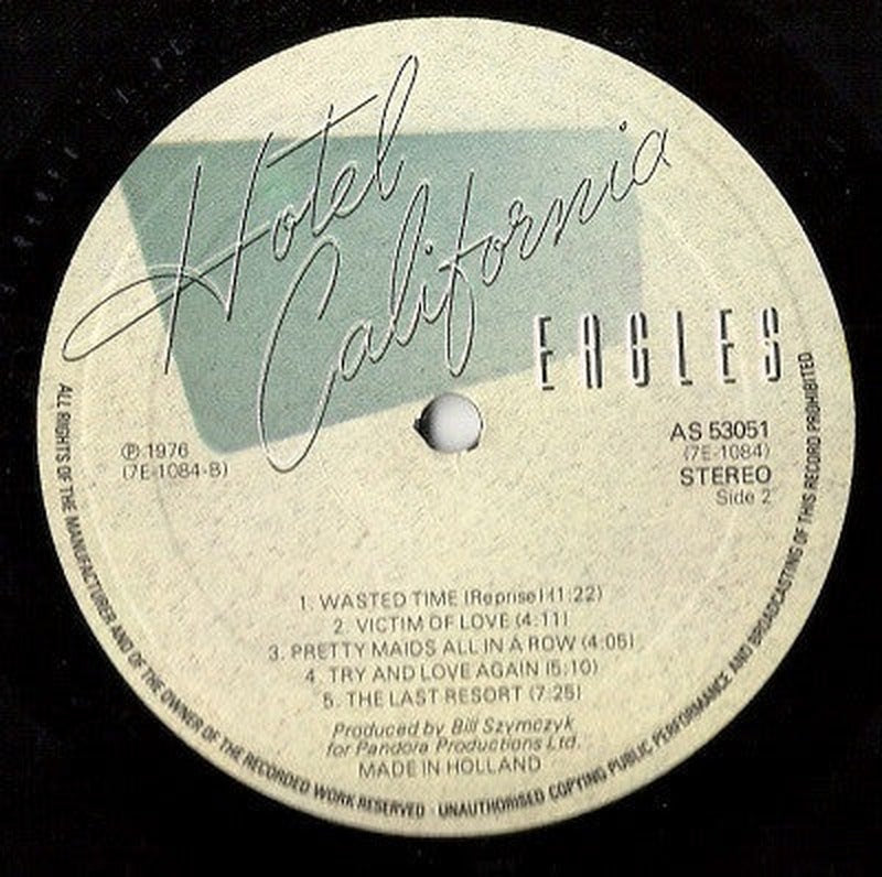 Eagles - Hotel California (LP) - Discogs image 4