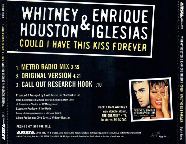 Whitney Houston & Enrique Iglesias - Could I Have This Kiss Forever (CD) - Discogs image 2