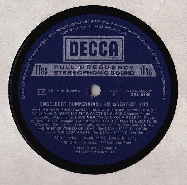 Engelbert Humperdinck - His Greatest Hits (LP) - Discogs image 4