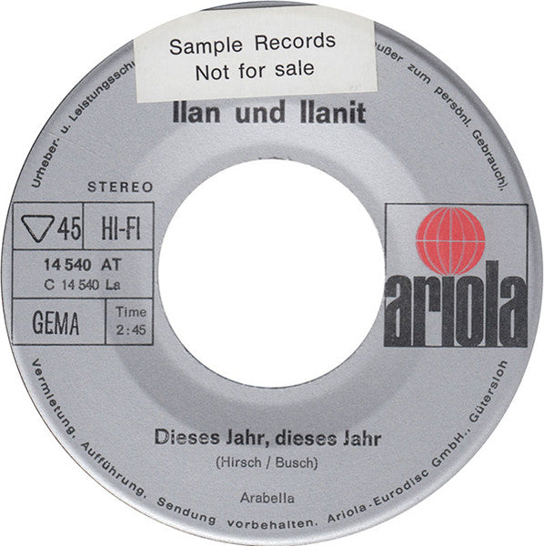 Ilan & Ilanit - Dieses Jahr, Dieses Jahr / Rot War Der Mond (7") - Discogs image 3
