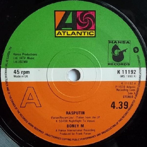 Boney M. - Rasputin (7")