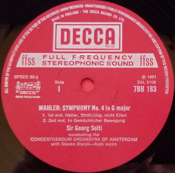 Gustav Mahler / Concertgebouworkest, Chicago Symphony Orchestra, London Symphony Orchestra, Georg Solti - Symphonies 4.8.9. (5xLP) - Discogs image 2