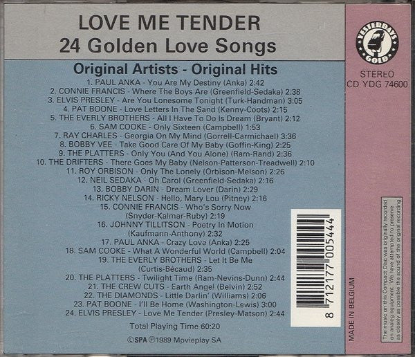 Various - Love Me Tender - 24 Golden Love Songs (CD) - Discogs image 3