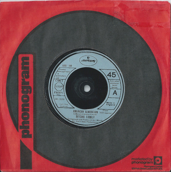 Ritchie Family, The - American Generation (7") - Discogs image 3