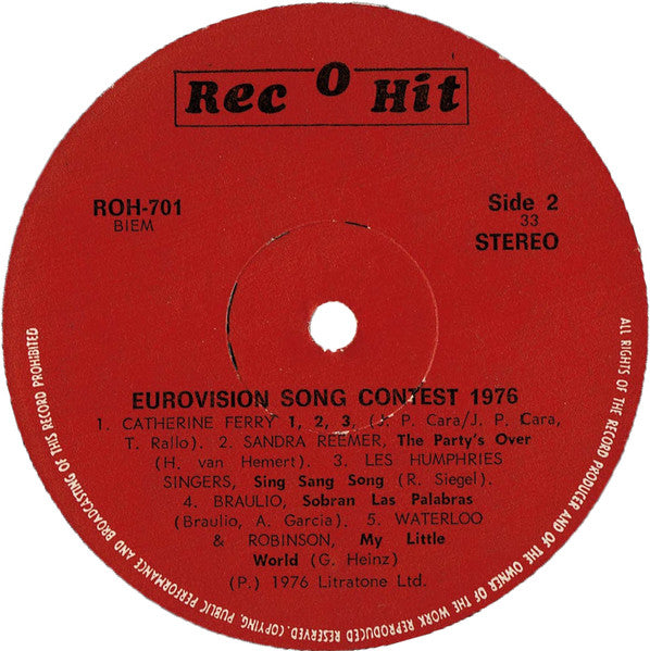 Various - Eurovision 76 (LP) - Discogs image 4