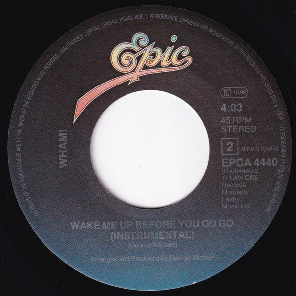 Wham! - Wake Me Up Before You Go-Go (7") - Discogs image 4