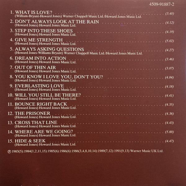 Howard Jones - What Is Love? 15 Classic Tracks (CD) - Discogs image 6