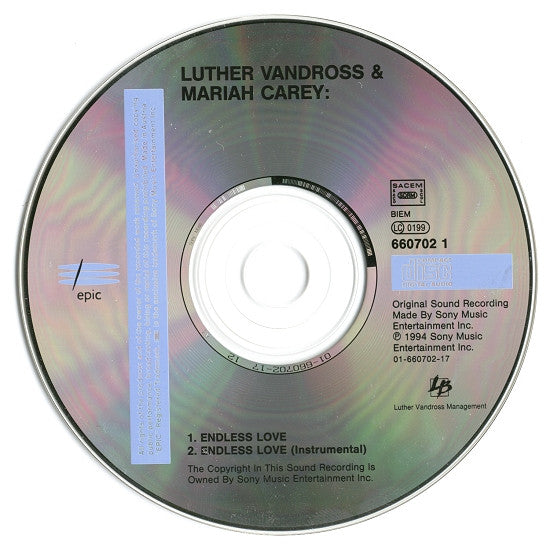 Luther Vandross & Mariah Carey - Endless Love (CD) - Discogs image 3