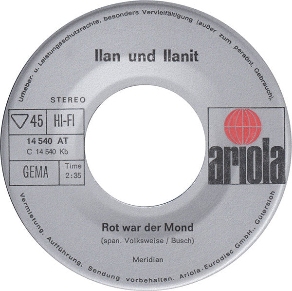 Ilan & Ilanit - Dieses Jahr, Dieses Jahr / Rot War Der Mond (7") - Discogs image 2