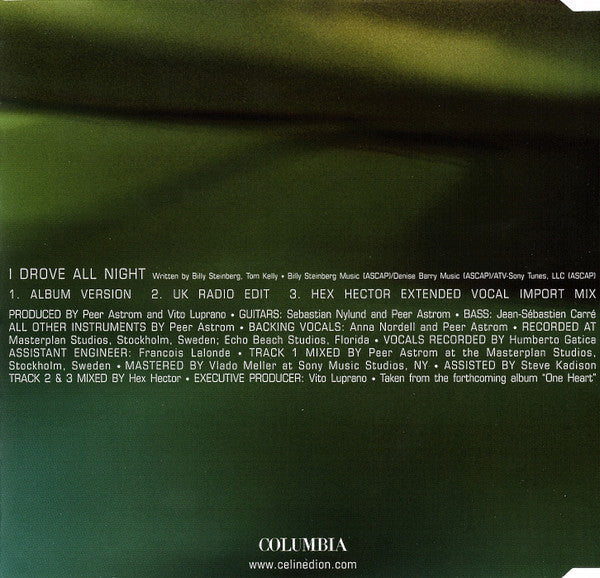 Céline Dion - I Drove All Night (CD) - Discogs image 4