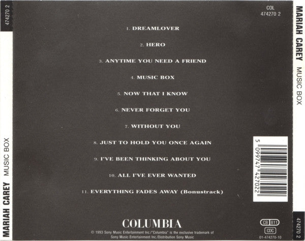Mariah Carey - Music Box (CD) - Discogs image 2