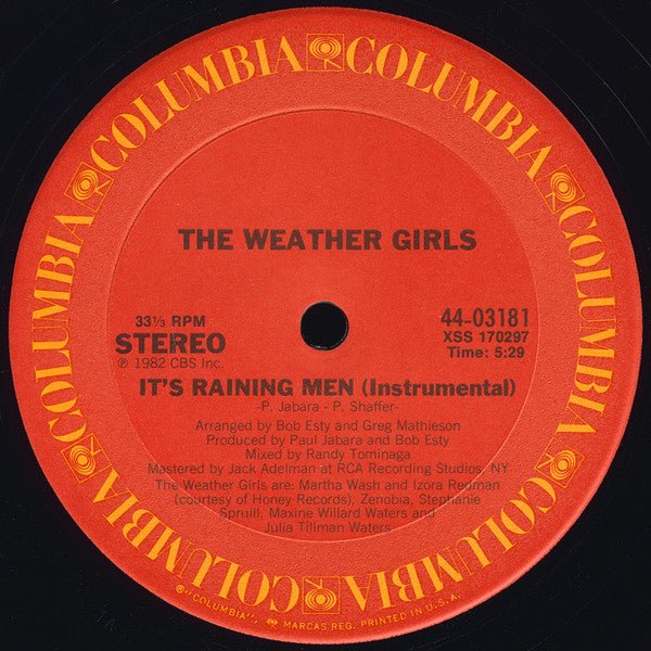 Weather Girls, The - It's Raining Men (12") - Discogs image 2