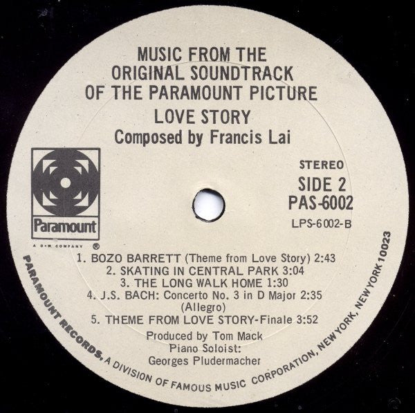 Francis Lai - Love Story (Music From The Original Soundtrack) (LP) - Discogs image 4
