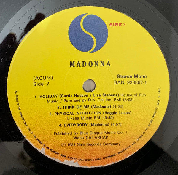 Madonna - Madonna (LP) - Discogs image 4