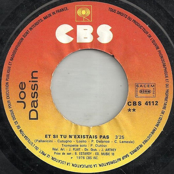 Joe Dassin - Salut / Et Si Tu N'Existais Pas (7") - Discogs image 4