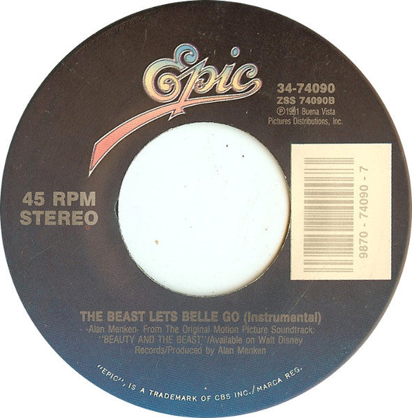 Céline Dion & Peabo Bryson - Beauty And The Beast (7") - Discogs image 3