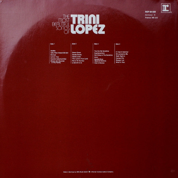 Trini Lopez - The Most Beautiful Songs Of Trini Lopez (2xLP) - Discogs image 2