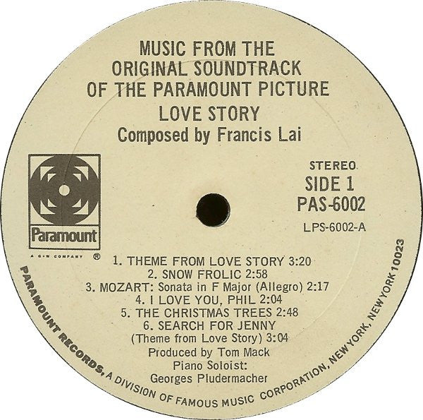 Francis Lai - Love Story (Music From The Original Soundtrack) (LP) - Discogs image 3