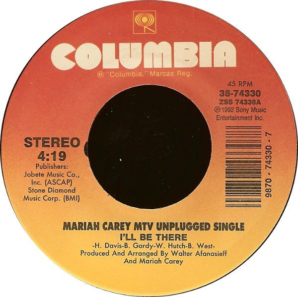 Mariah Carey - I'll Be There (7")